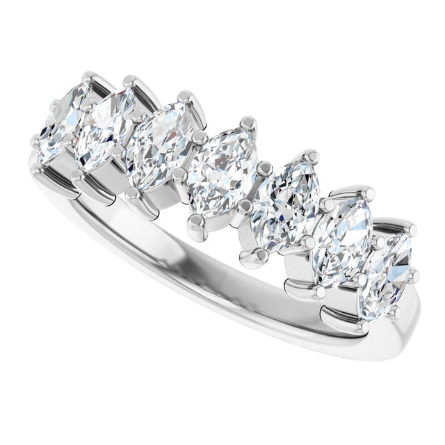 Platinum Lab-Grown Diamond Seven-Stone Anniversary Band - view 10