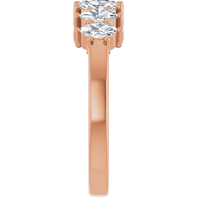 14K Gold Lab-Grown Diamond Seven-Stone Anniversary Band - Rose Gold - view 9