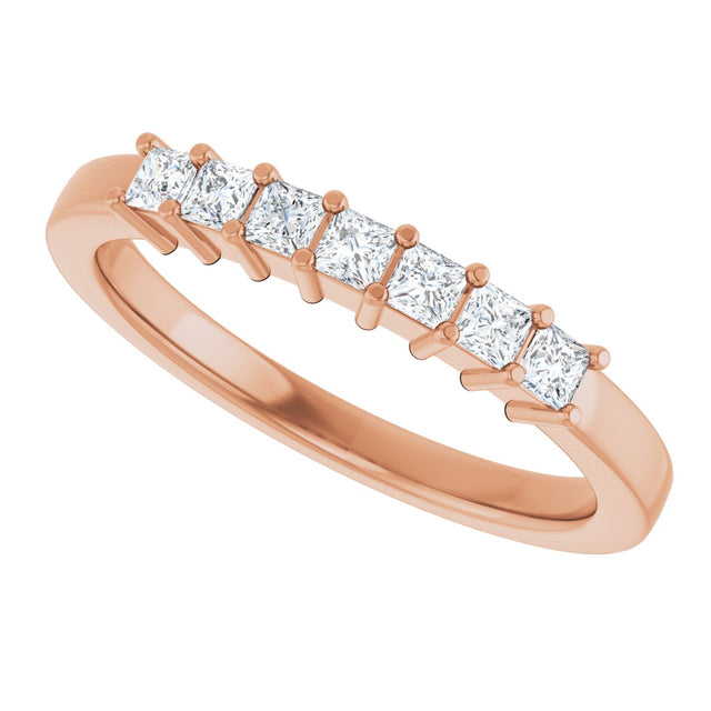 14K Gold Lab-Grown Diamond Seven-Stone Anniversary Band - Rose Gold - view 10