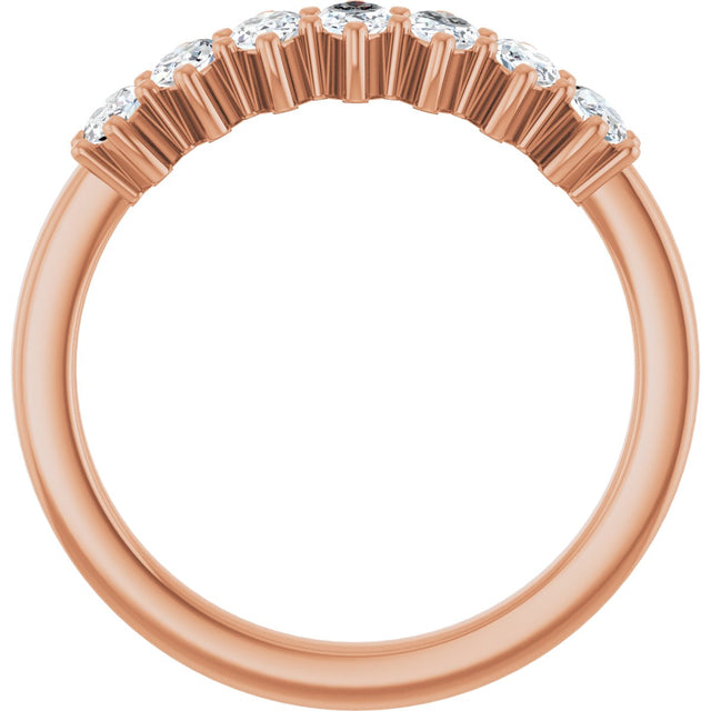 14K Gold Lab-Grown Diamond Seven-Stone Anniversary Band - Rose Gold - view 7