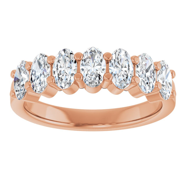 14K Gold Lab-Grown Diamond Seven-Stone Anniversary Band - Rose Gold - view 8