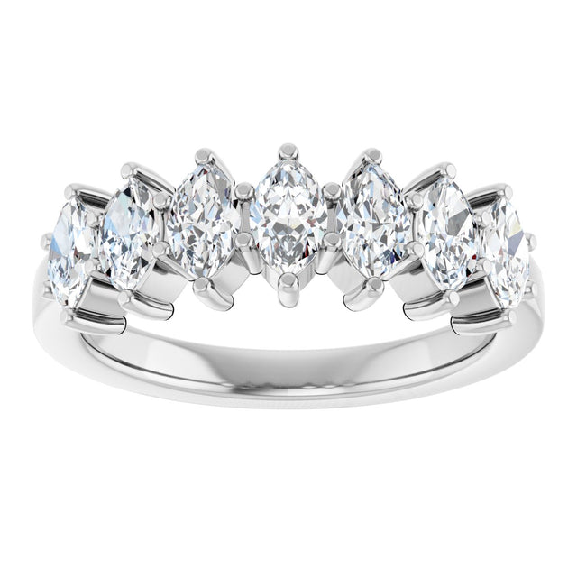 Platinum Lab-Grown Diamond Seven-Stone Anniversary Band - view 8