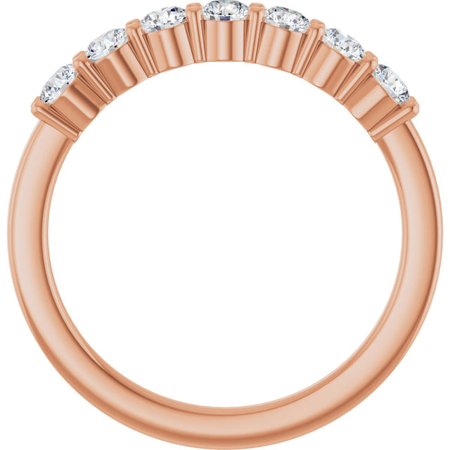 14K Gold Lab-Grown Diamond Seven-Stone Anniversary Band - Rose Gold - view 7
