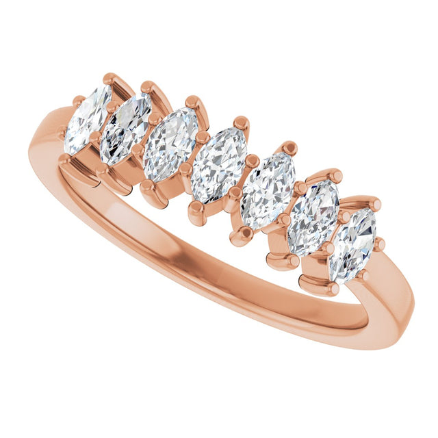 14K Gold Lab-Grown Diamond Seven-Stone Anniversary Band - Rose Gold - view 10