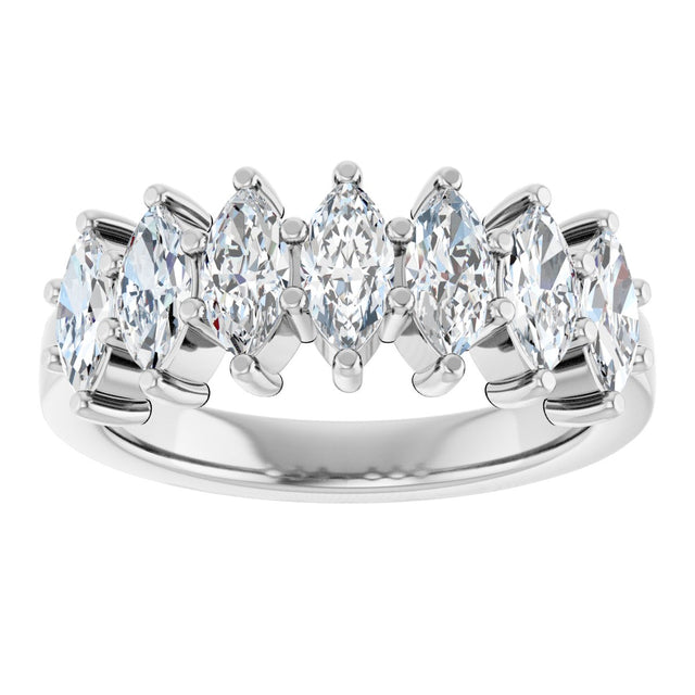Platinum Lab-Grown Diamond Seven-Stone Anniversary Band - view 8