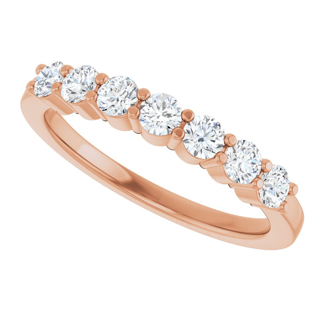 14K Gold Lab-Grown Diamond Seven-Stone Anniversary Band - Rose Gold - view 10