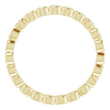 14K Gold Round Natural Diamond Eternity Band – 1.5 mm Stones - Yellow Gold - view 2