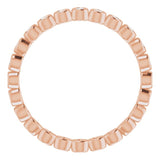 14K Gold Round Natural Diamond Eternity Band – 1.5 mm Stones - Rose Gold - view 2