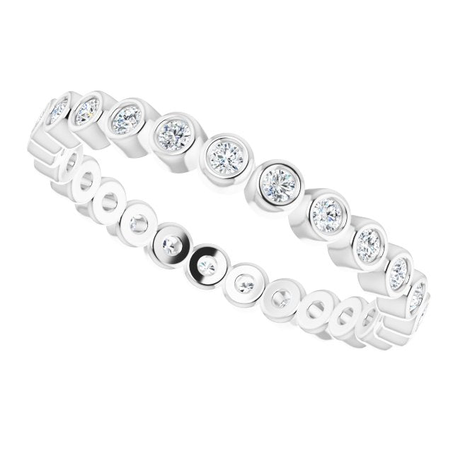 Platinum Round Natural Diamond Eternity Band – 1.5 mm Stones - view 5