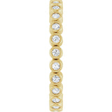 14K Gold Round Natural Diamond Eternity Band – 1.5 mm Stones - Yellow Gold - view 4