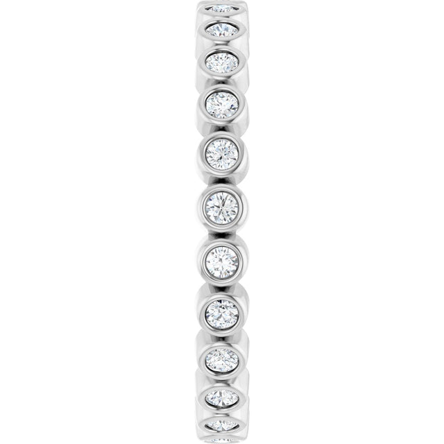 Platinum Round Natural Diamond Eternity Band – 1.5 mm Stones - view 4