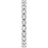 14K Gold Round Natural Diamond Eternity Band – 1.5 mm Stones - White Gold - view 4