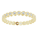 14K Gold Round Natural Diamond Eternity Band – 1.5 mm Stones - Yellow Gold - view 3