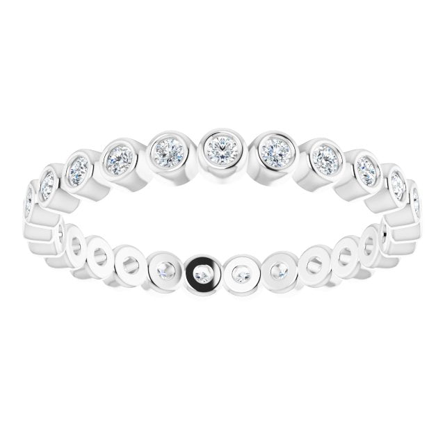 Platinum Round Natural Diamond Eternity Band – 1.5 mm Stones - view 3