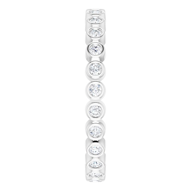 Platinum Round Natural Diamond Eternity Band – 1.5 mm Stones - view 4