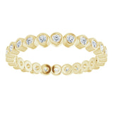 14K Gold Round Natural Diamond Eternity Band – 1.5 mm Stones - Yellow Gold - view 3