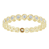 14K Gold Round Natural Diamond Eternity Band – 1.5 mm Stones - Yellow Gold - view 3
