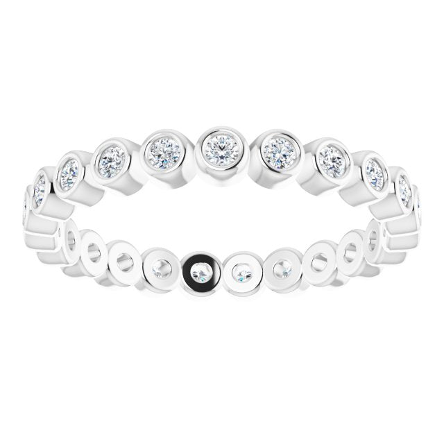 Platinum Round Natural Diamond Eternity Band – 1.5 mm Stones - view 3