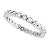 14K Gold Round Natural Diamond Eternity Band – 1.5 mm Stones - White Gold - view 5