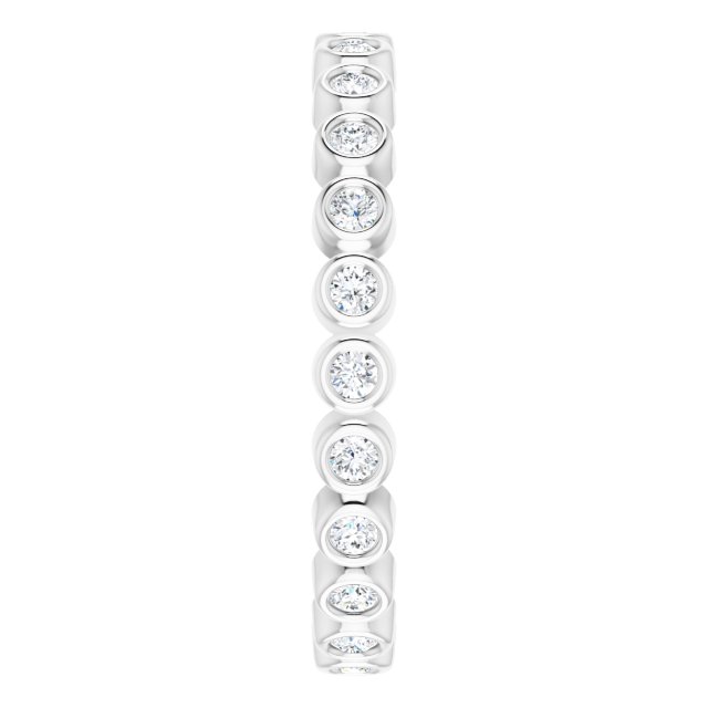 Platinum Round Natural Diamond Eternity Band – 1.5 mm Stones - view 5