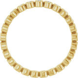 14K Gold Round Natural Diamond Eternity Band – 1.5 mm Stones - Yellow Gold - view 2