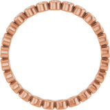 14K Gold Round Natural Diamond Eternity Band – 1.5 mm Stones - Rose Gold - view 2