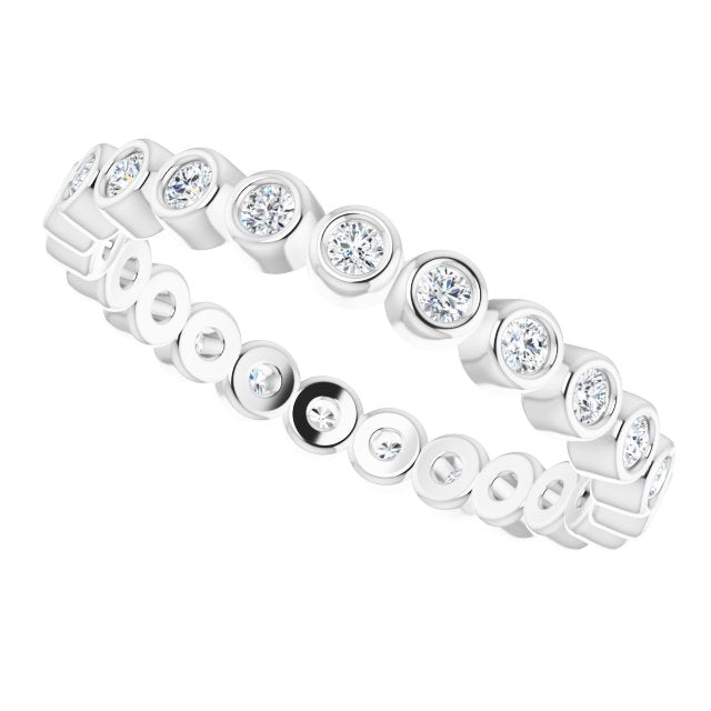 Platinum Round Natural Diamond Eternity Band – 1.5 mm Stones - view 6