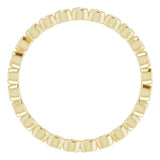 14K Gold Round Natural Diamond Eternity Band – 1.5 mm Stones - Yellow Gold - view 2
