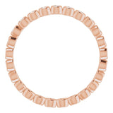 14K Gold Round Natural Diamond Eternity Band – 1.5 mm Stones - Rose Gold - view 2