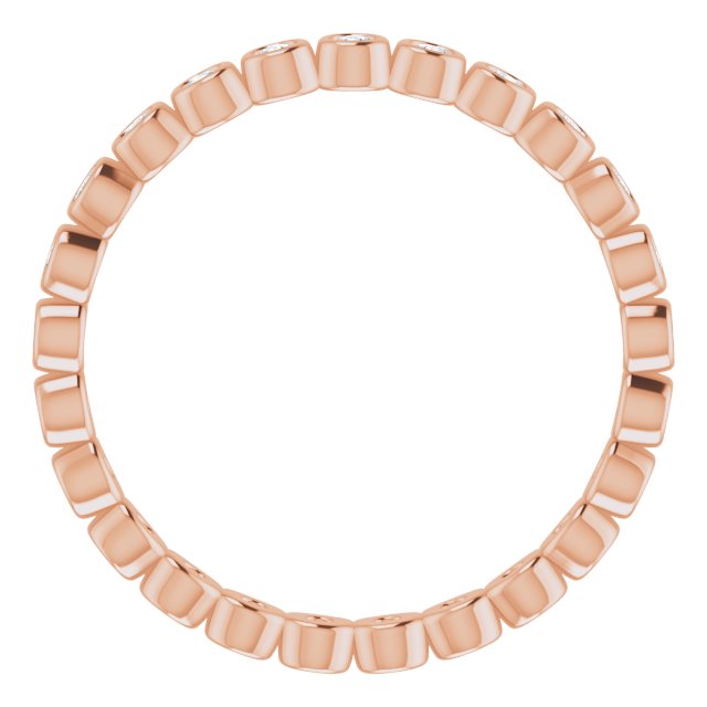 14K Gold Round Natural Diamond Eternity Band – 1.5 mm Stones - Rose Gold - view 2