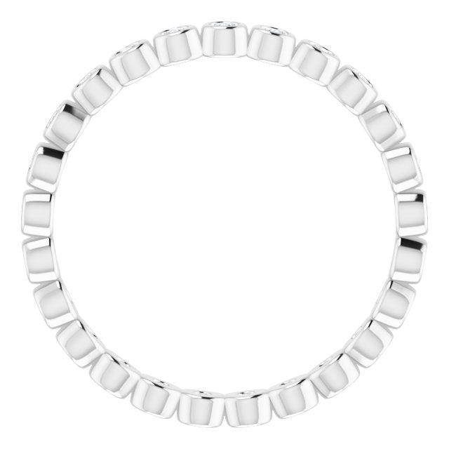 Platinum Round Natural Diamond Eternity Band – 1.5 mm Stones - view 2