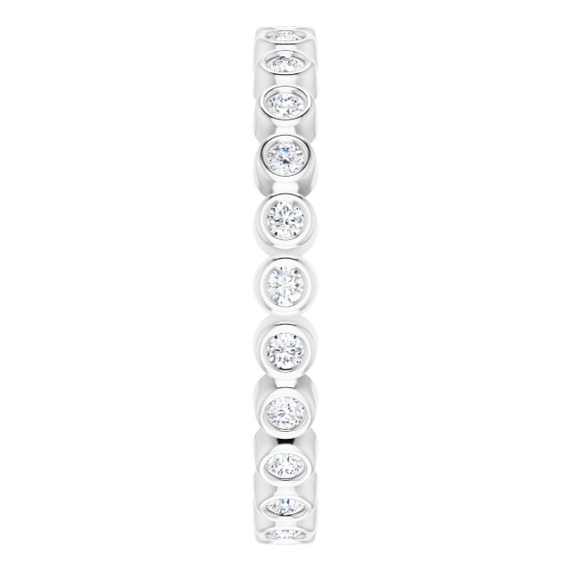 Platinum Round Natural Diamond Eternity Band – 1.5 mm Stones - view 4