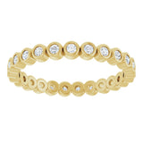 14K Gold Round Natural Diamond Eternity Band – 1.5 mm Stones - Yellow Gold - view 3