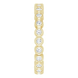 14K Gold Round Natural Diamond Eternity Band – 1.5 mm Stones - Yellow Gold - view 4