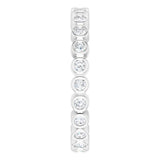 14K Gold Round Natural Diamond Eternity Band – 1.5 mm Stones - White Gold - view 4