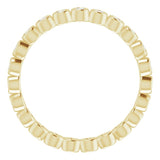 14K Gold Round Natural Diamond Eternity Band – 1.5 mm Stones - Yellow Gold - view 2