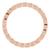 14K Gold Round Natural Diamond Eternity Band – 1.5 mm Stones - Rose Gold - view 2