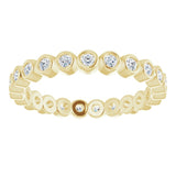 14K Gold Round Natural Diamond Eternity Band – 1.5 mm Stones - Yellow Gold - view 3