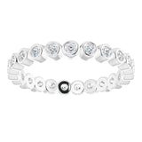 14K Gold Round Natural Diamond Eternity Band – 1.5 mm Stones - White Gold - view 3