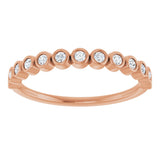 10K Gold Round Lab-Grown Diamond Bezel-Set Anniversary Band – .08–1/5 CTW - Rose Gold - view 4