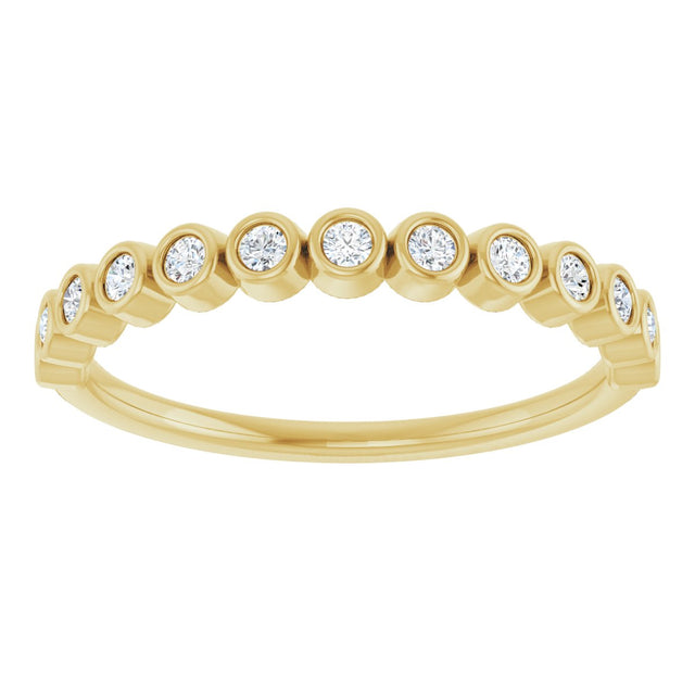 10K Gold Round Natural Diamond Bezel-Set Anniversary Band – .07–1/5 CTW - Yellow Gold - view 4