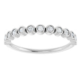 Platinum Round Natural Diamond Bezel-Set Anniversary Band – .07–1 1/2 CTW - view 2