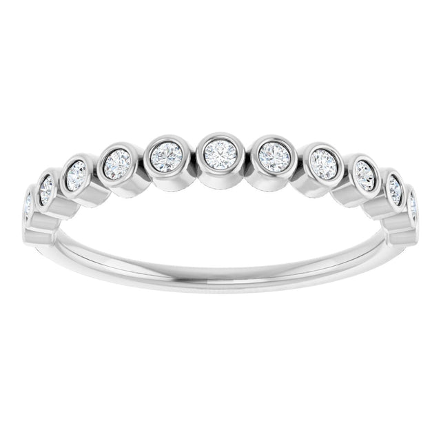 Platinum Round Natural Diamond Bezel-Set Anniversary Band – .07–1 1/2 CTW - view 2