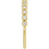 14K Gold Round Lab-Grown Diamond Bezel-Set Anniversary Band – .08–1/5 CTW - Yellow Gold - view 3
