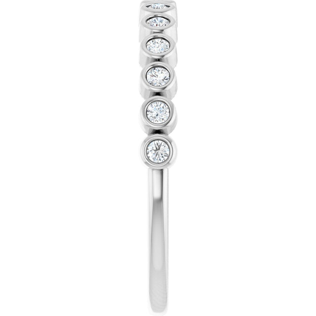 Platinum Round Natural Diamond Bezel-Set Anniversary Band – .07–1 1/2 CTW - view 3