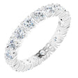 14K Gold Round Natural Diamond Shared Split-Prong Eternity Band – 3 mm Stones - Rose Gold