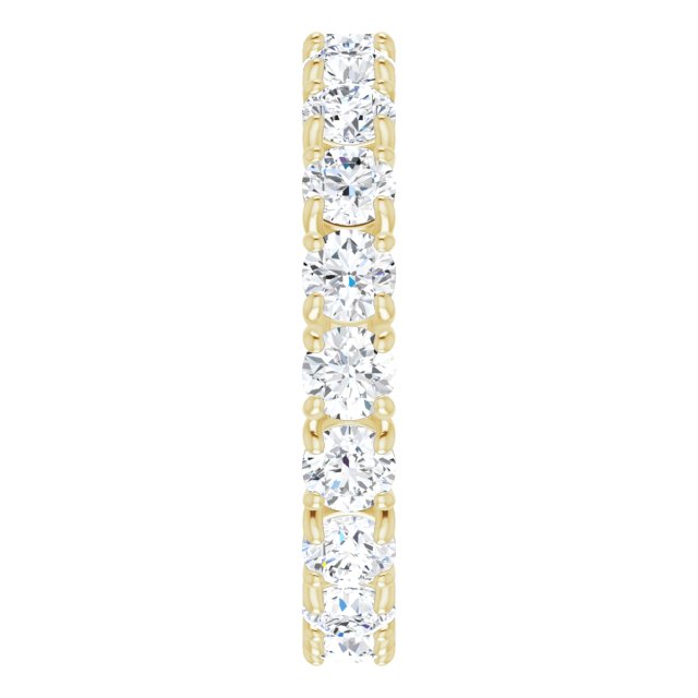14K Gold Round Lab-Grown Diamond Shared Split-Prong Eternity Band – 3 mm Stones - Yellow Gold - view 4