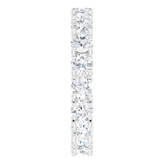 Platinum Round Lab-Grown Diamond Shared Split-Prong Eternity Band – 3 mm Stones - view 4