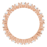 14K Gold Round Lab-Grown Diamond Shared Split-Prong Eternity Band – 3 mm Stones - Rose Gold - view 2