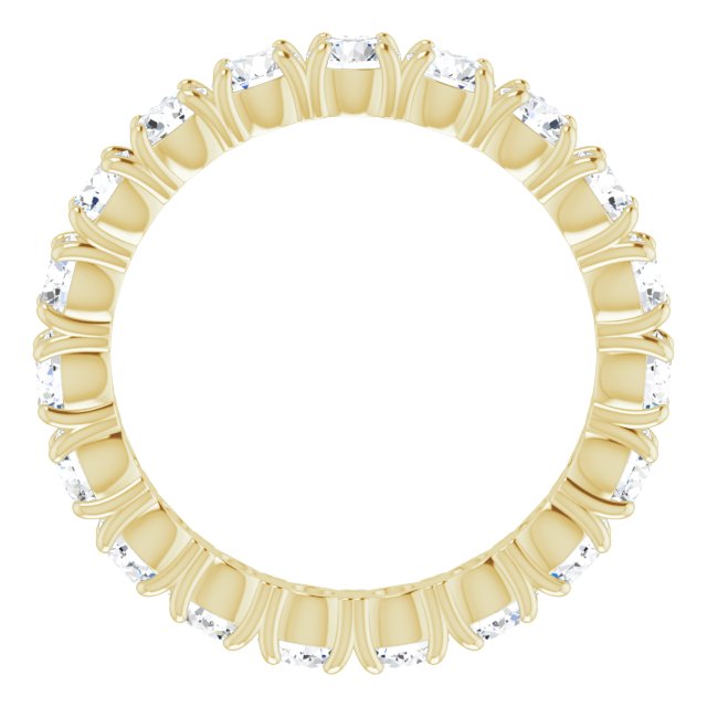 14K Gold Round Lab-Grown Diamond Shared Split-Prong Eternity Band – 3 mm Stones - Yellow Gold - view 2